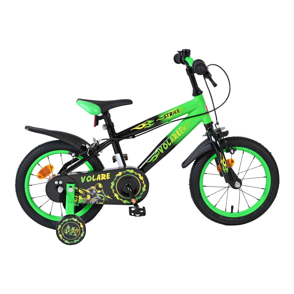 Volare Strike 14-Inch Children's Bike - Green and Black