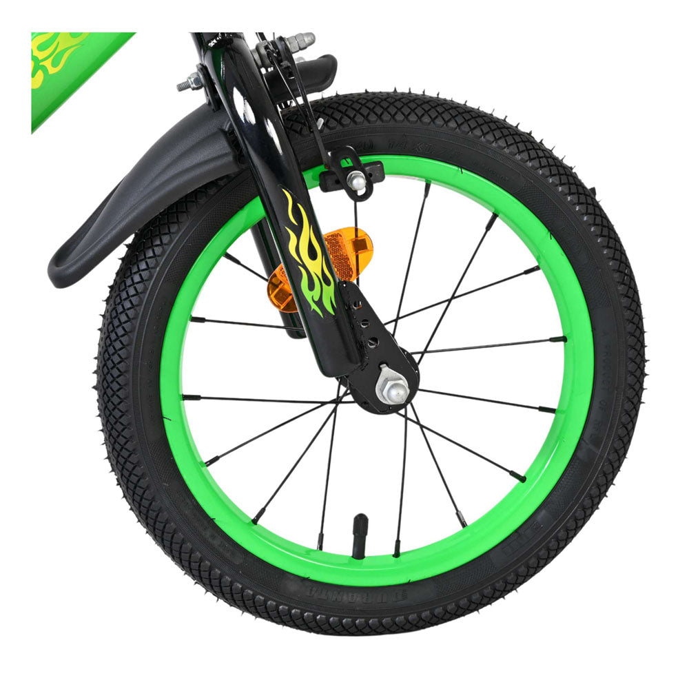 Volare Strike 14-Inch Children's Bike - Green and Black