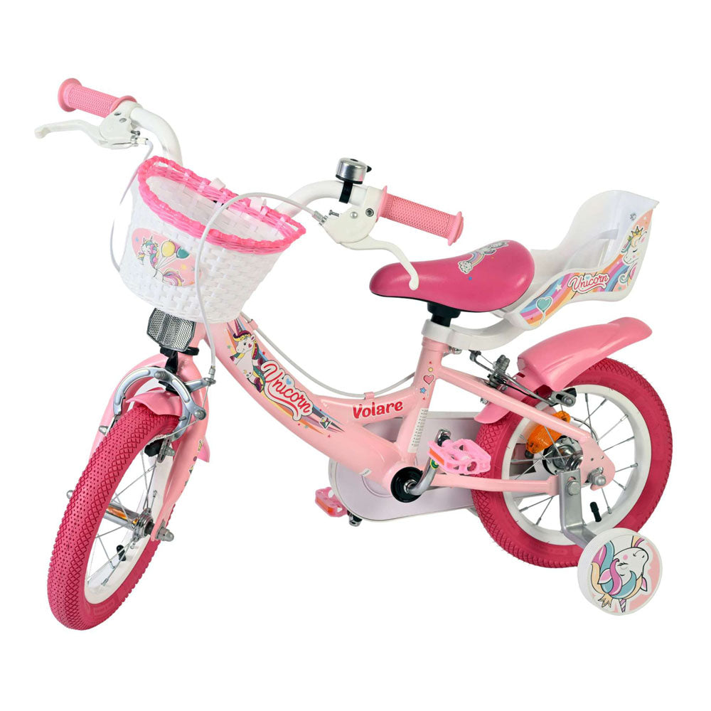Volare Unicorn 12-Inch Children's Bike - Pink