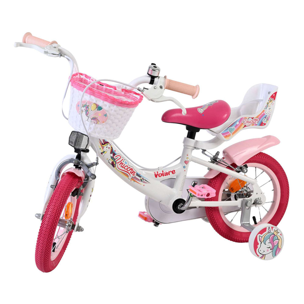 Volare Unicorn 12-Inch Children's Bike - White