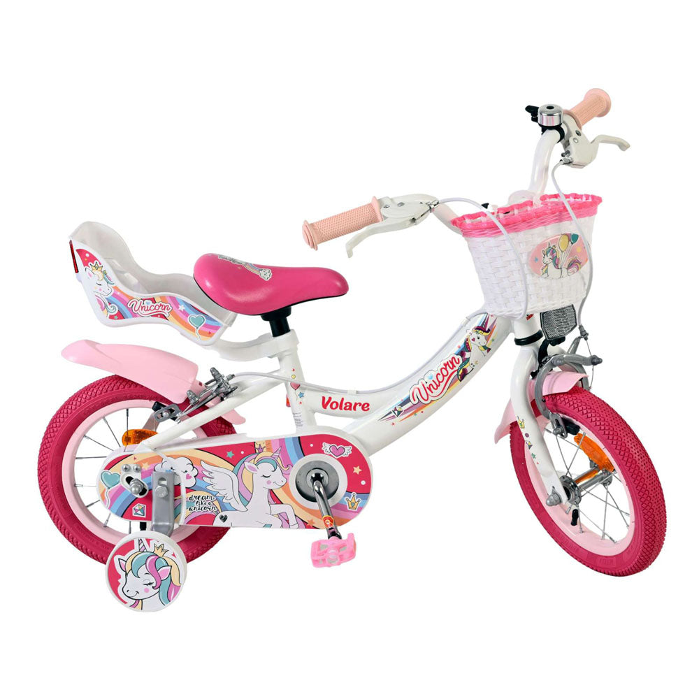 Volare Unicorn 12-Inch Children's Bike - White