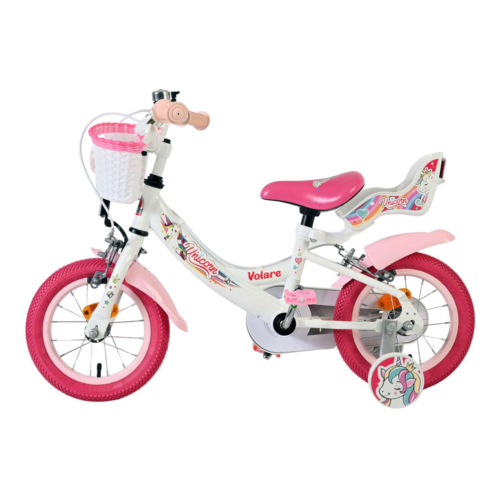 Volare Unicorn 12-Inch Children's Bike - White