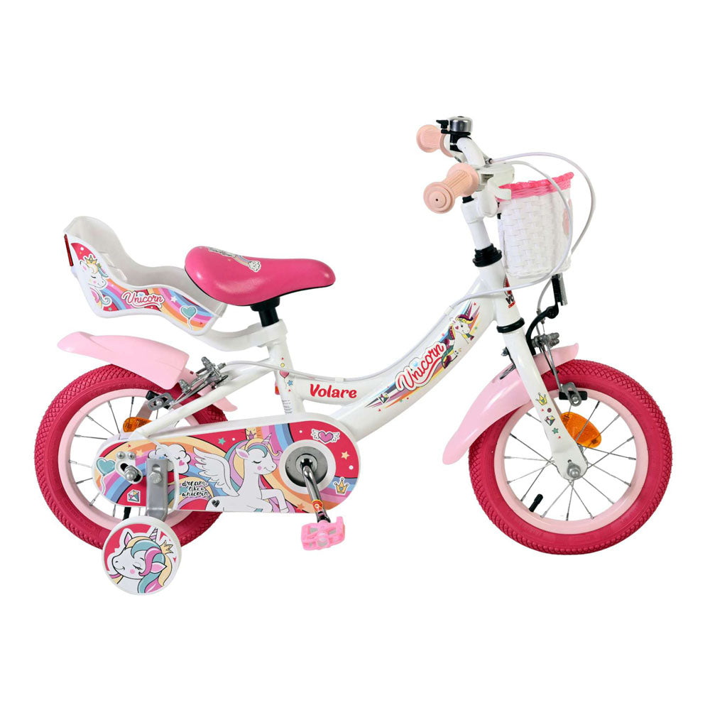 Volare Unicorn 12-Inch Children's Bike - White