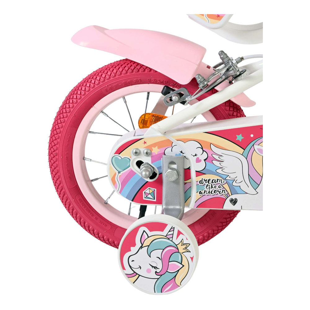 Volare Unicorn 12-Inch Children's Bike - White