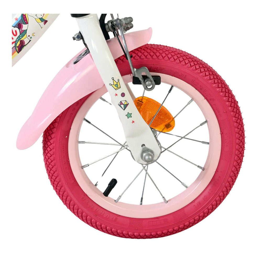 Volare Unicorn 12-Inch Children's Bike - White