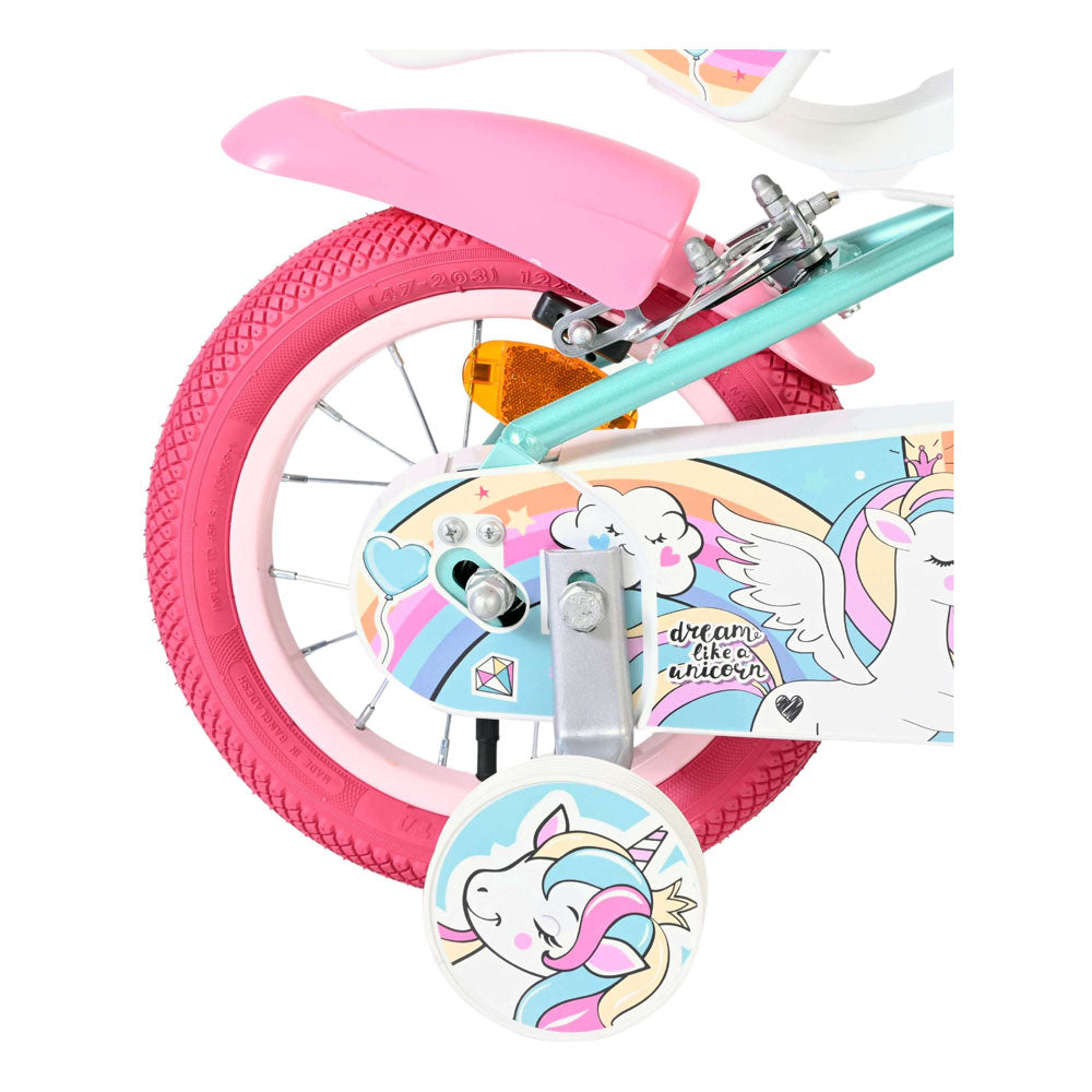 Volare Unicorn 12-Inch Children's Bike - Green