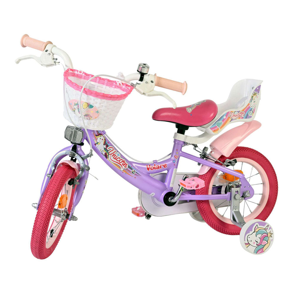 Volare Unicorn 12-Inch Children's Bike - Purple