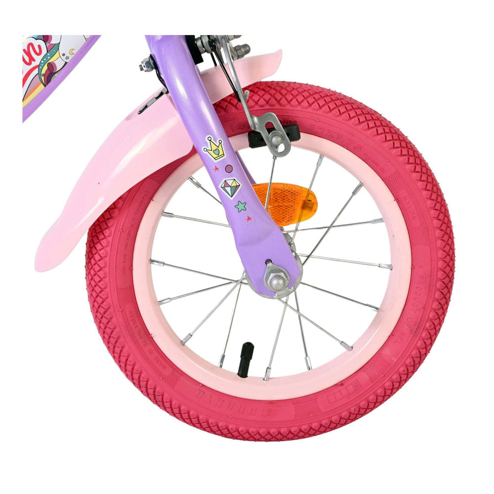 Volare Unicorn 12-Inch Children's Bike - Purple