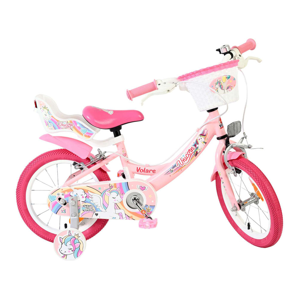 Volare Unicorn 14-Inch Children's Bike - Pink