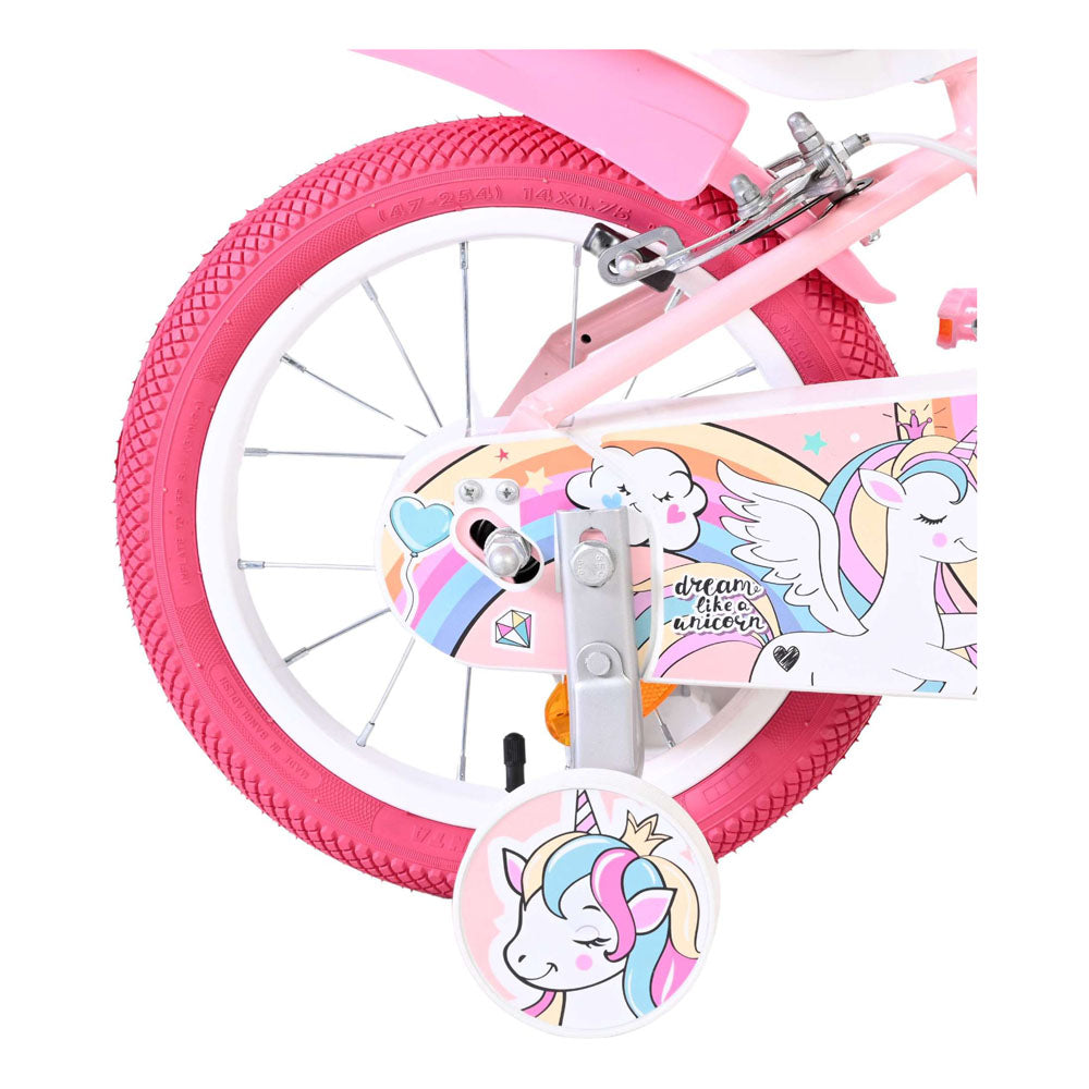 Volare Unicorn 14-Inch Children's Bike - Pink