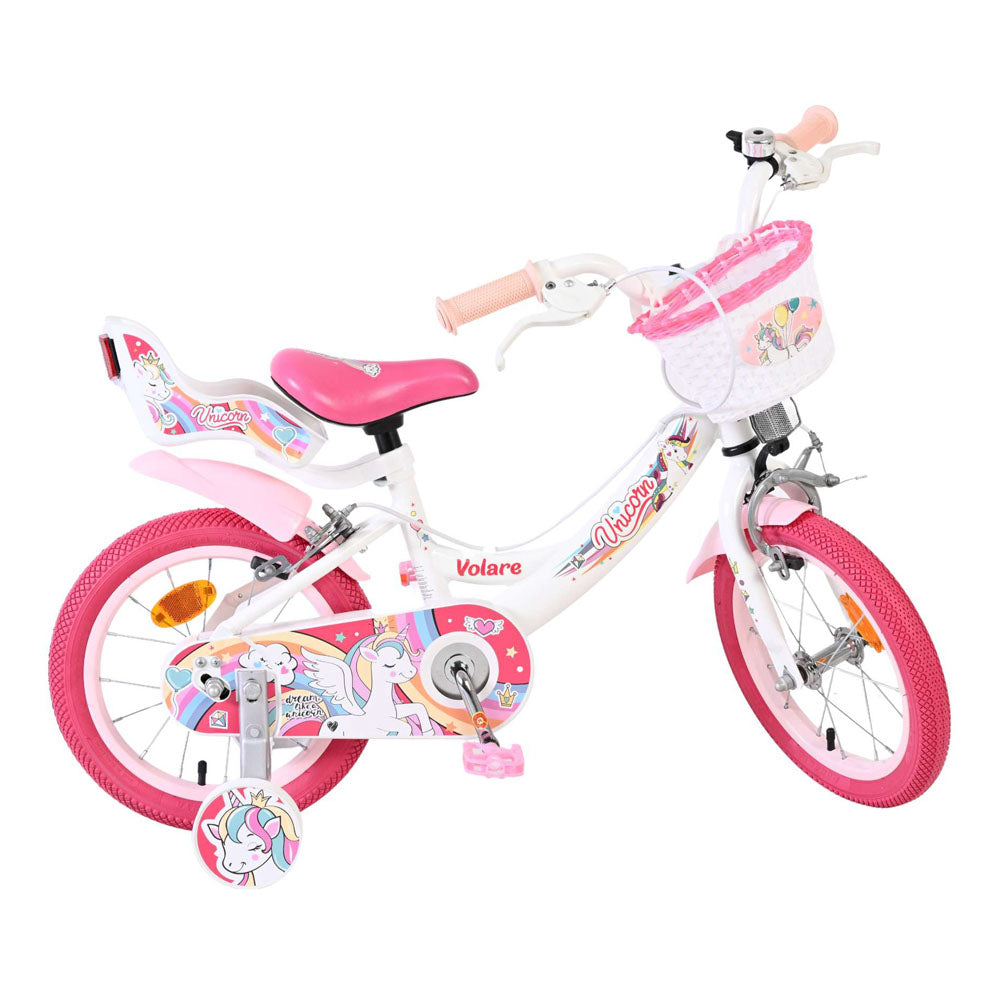 Volare Unicorn 14-Inch Children's Bike - White