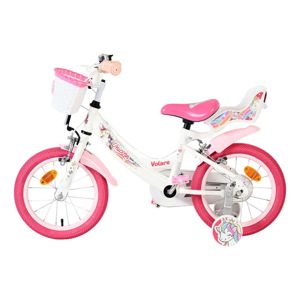 Volare Unicorn 14-Inch Children's Bike - White