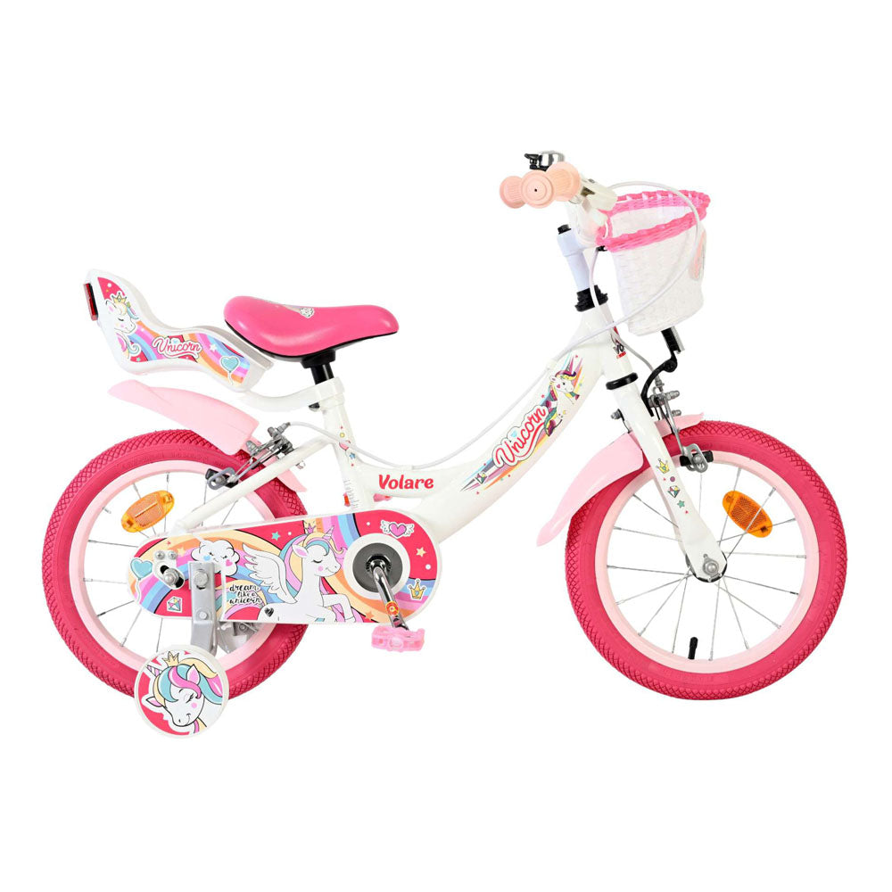 Volare Unicorn 14-Inch Children's Bike - White