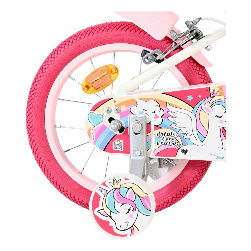 Volare Unicorn 14-Inch Children's Bike - White