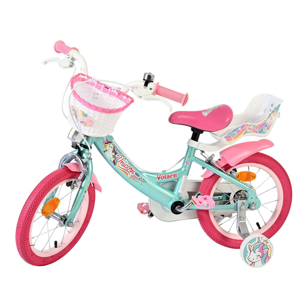 Volare Unicorn 14-Inch Children's Bike - Green