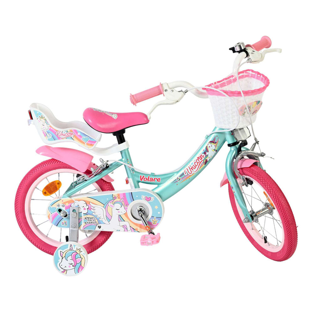 Volare Unicorn 14-Inch Children's Bike - Green