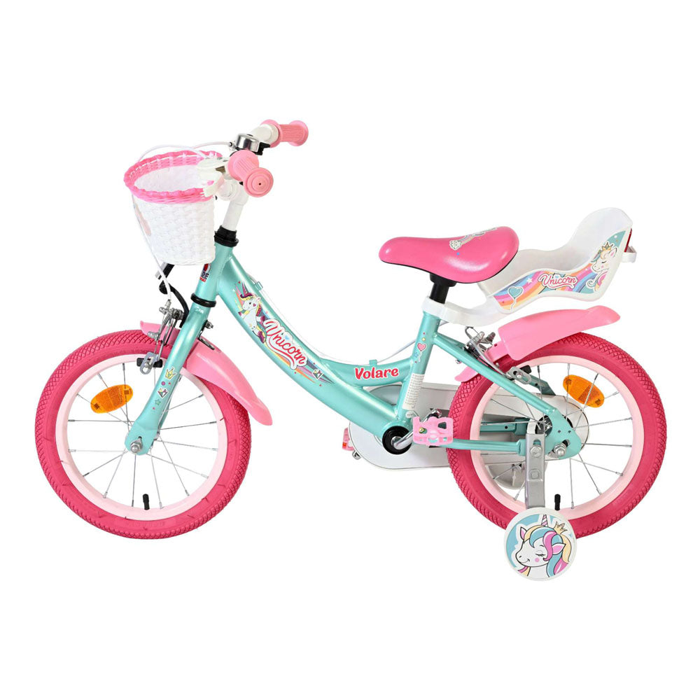 Volare Unicorn 14-Inch Children's Bike - Green
