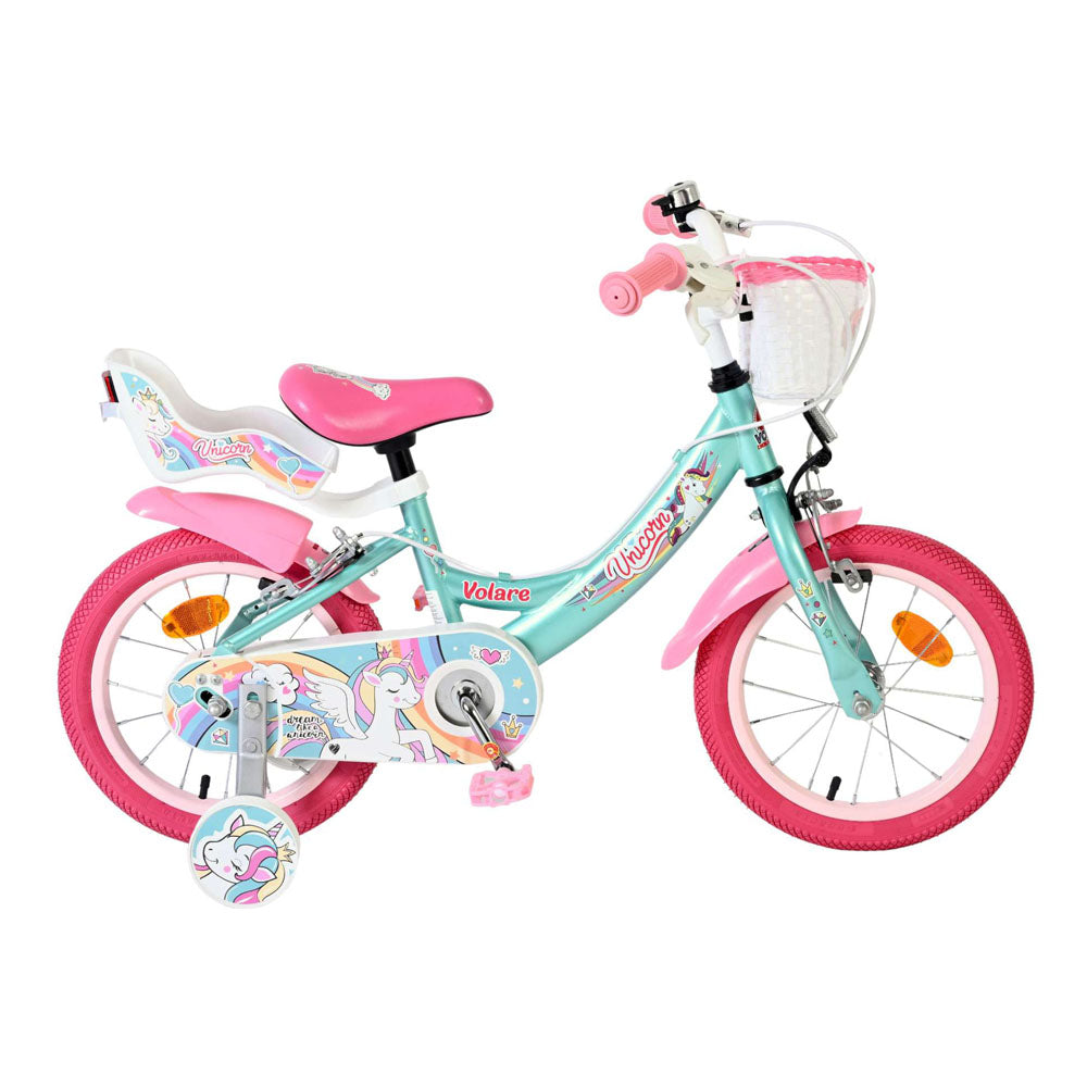 Volare Unicorn 14-Inch Children's Bike - Green