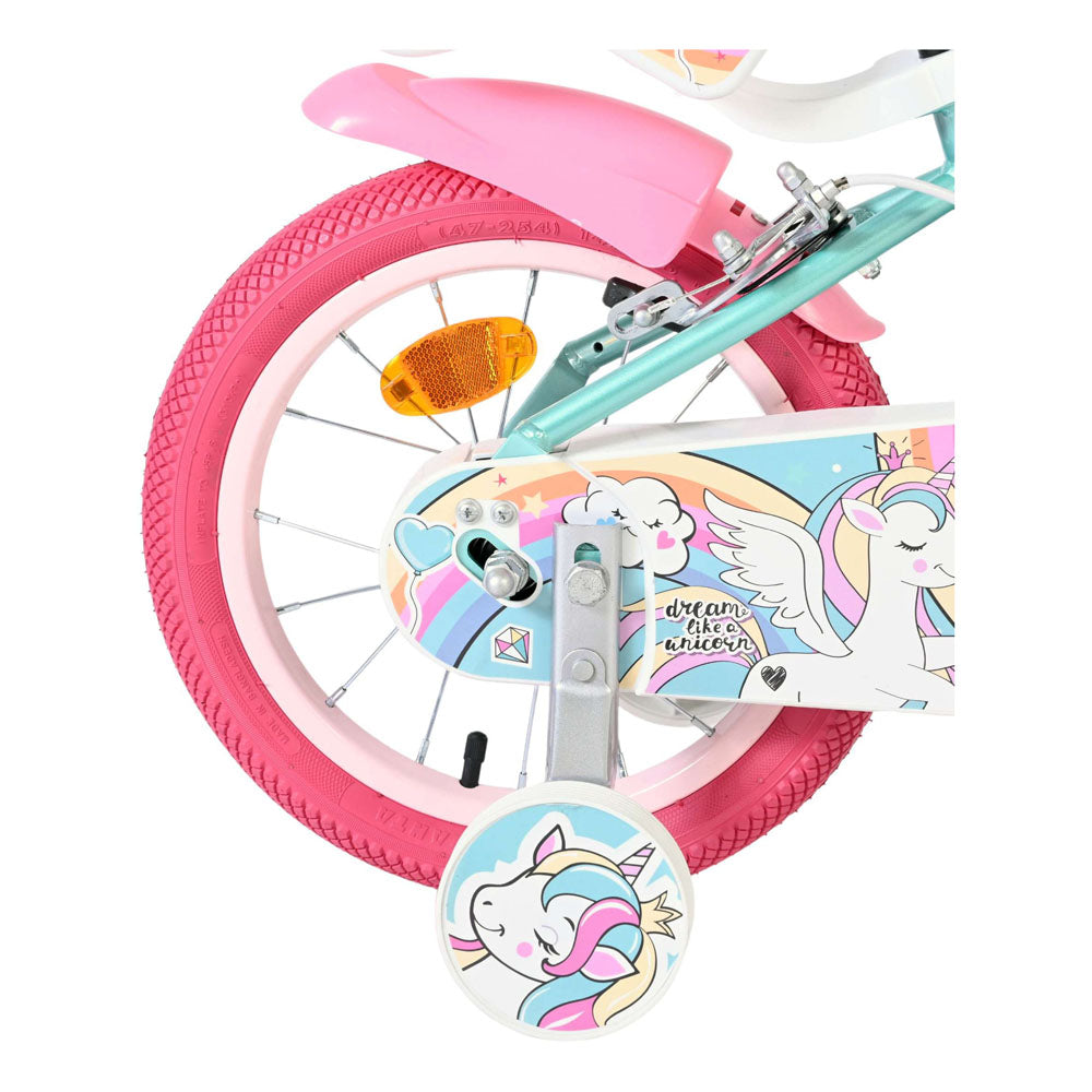 Volare Unicorn 14-Inch Children's Bike - Green