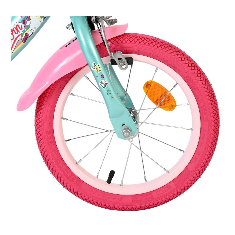 Volare Unicorn 14-Inch Children's Bike - Green