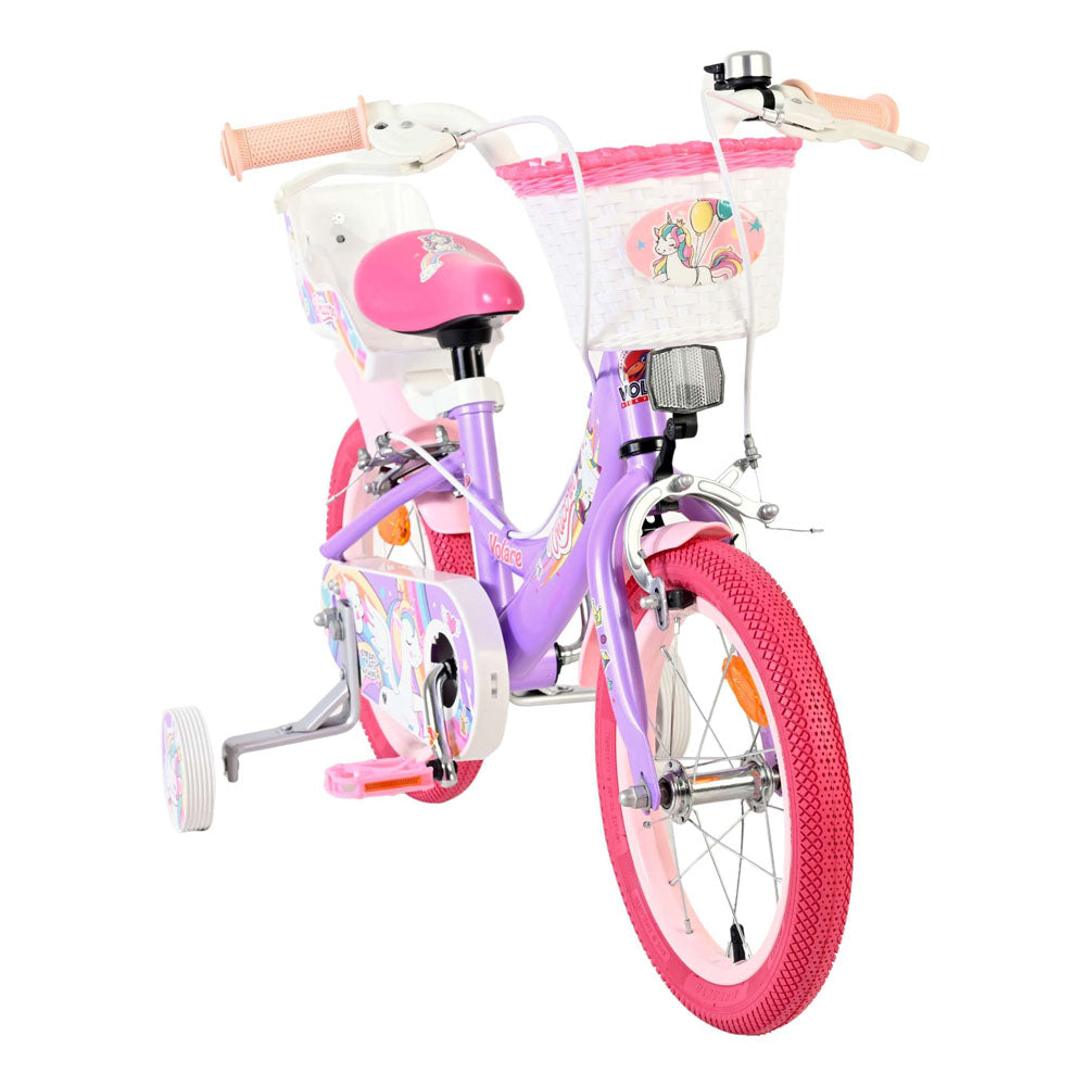 Volare Unicorn 14-Inch Children's Bike - Purple