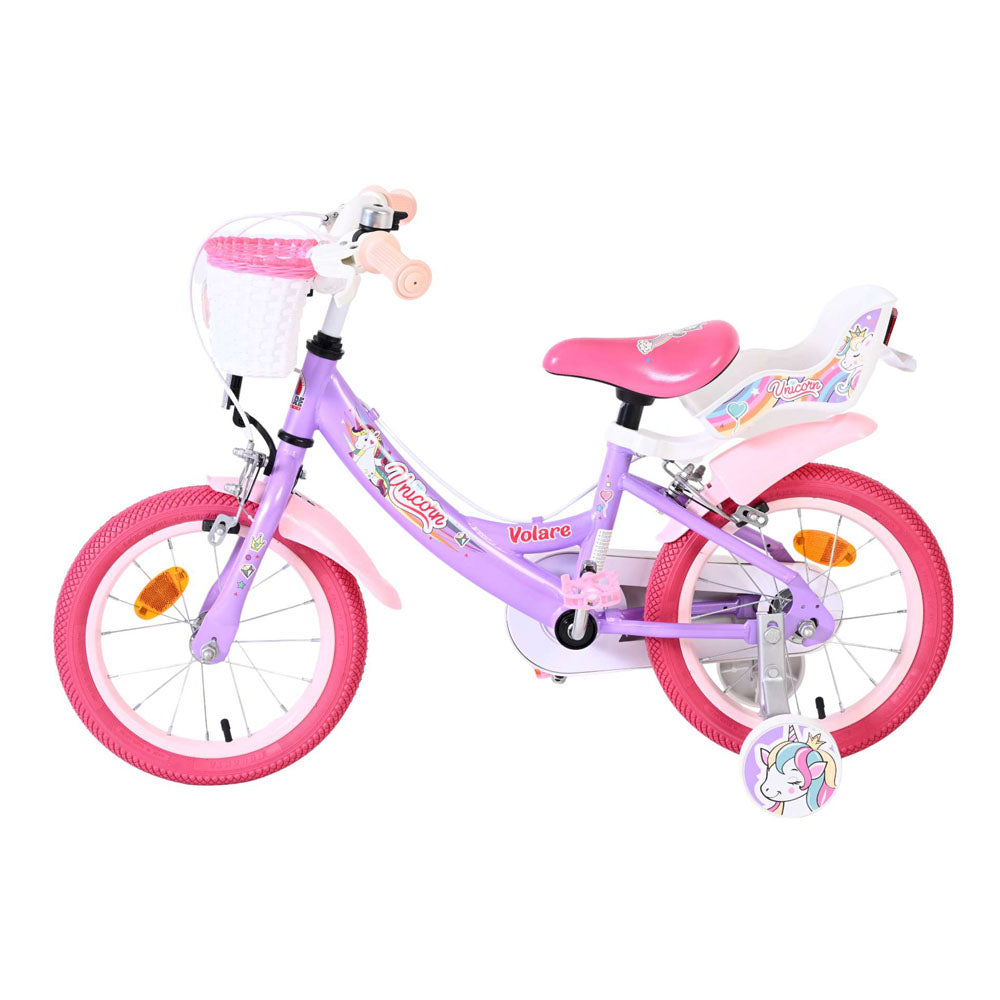 Volare Unicorn 14-Inch Children's Bike - Purple