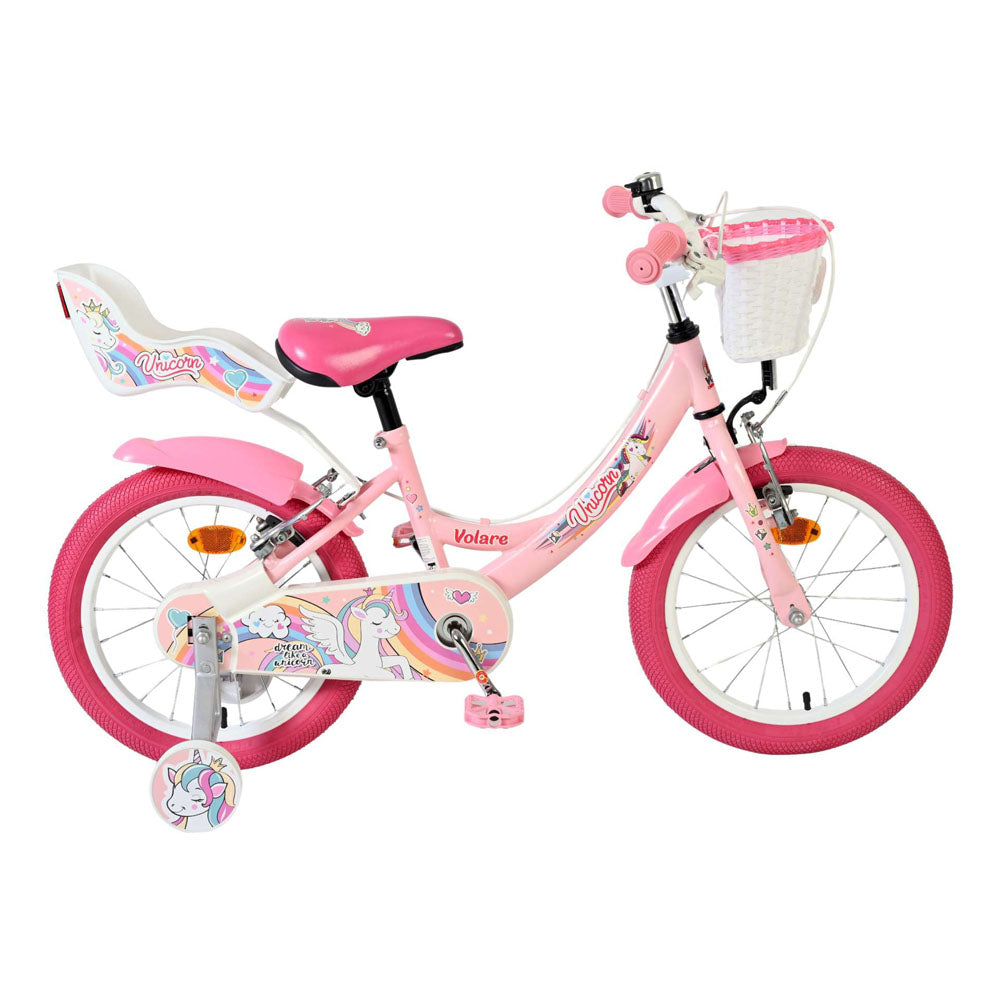 Volare Unicorn 16-Inch Children's Bike - Pink