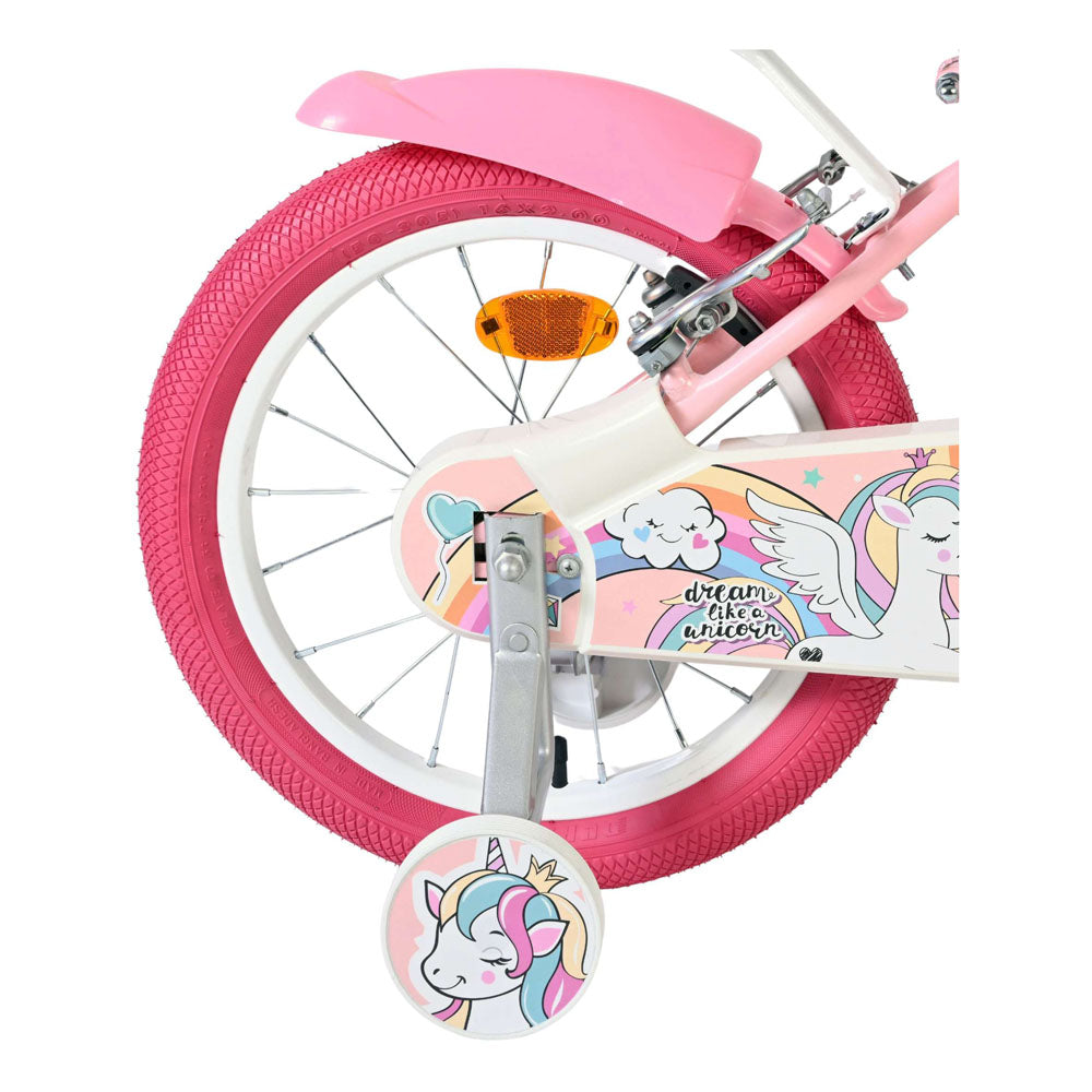 Volare Unicorn 16-Inch Children's Bike - Pink
