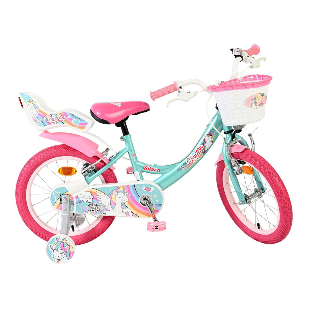 Volare Unicorn 16-Inch Children's Bike - Green