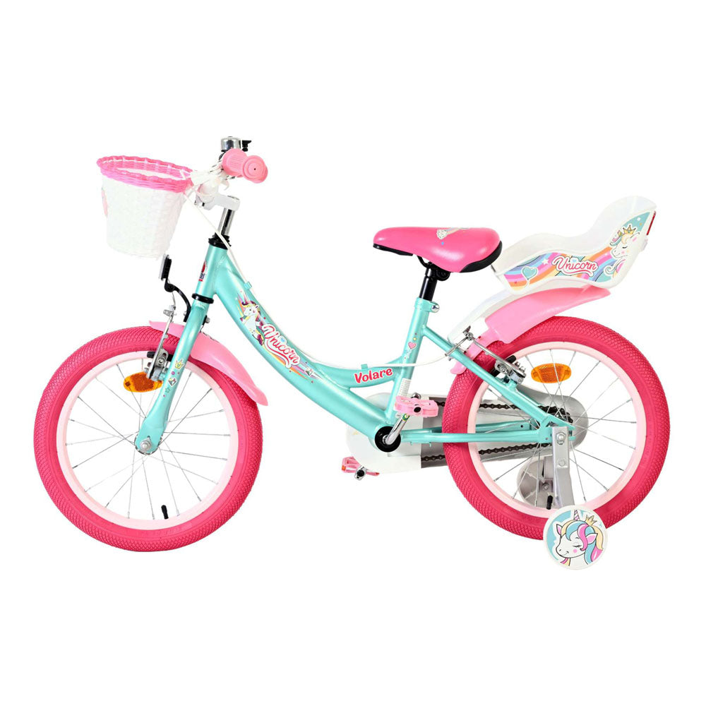 Volare Unicorn 16-Inch Children's Bike - Green