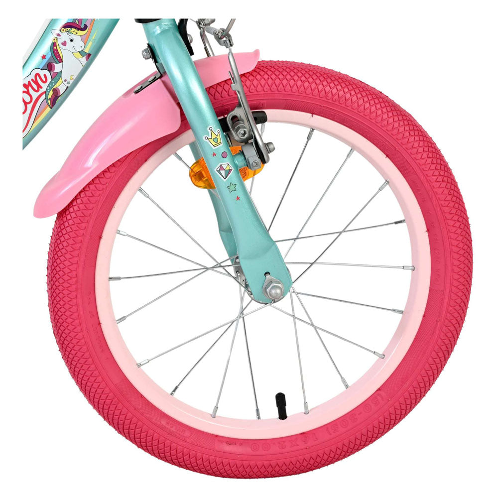Volare Unicorn 16-Inch Children's Bike - Green