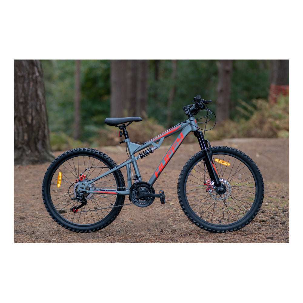 Huffy Marker 24-Inch Full Suspension Children's Mountain Bike - Matte Gunmetal Grey