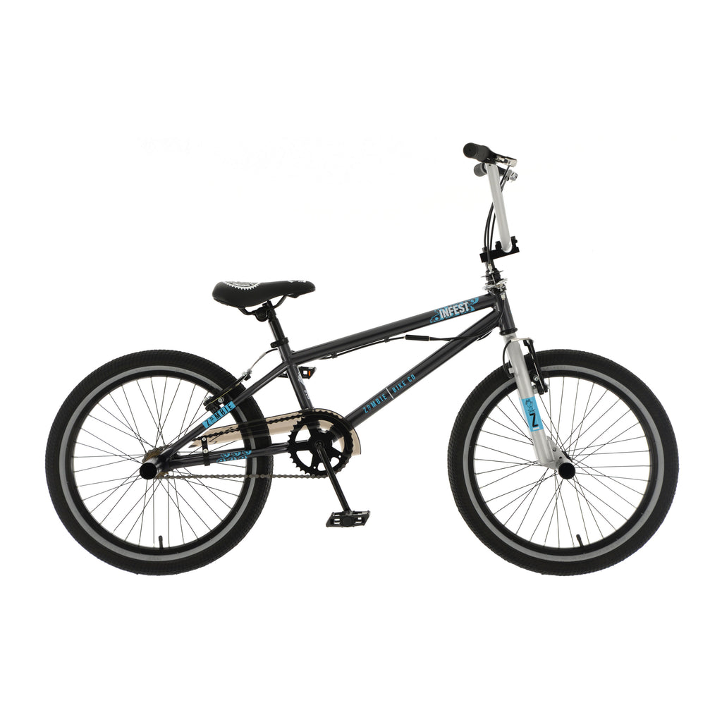 Zombie Infest 20-inch BMX Bike - Black/Blue/Silver