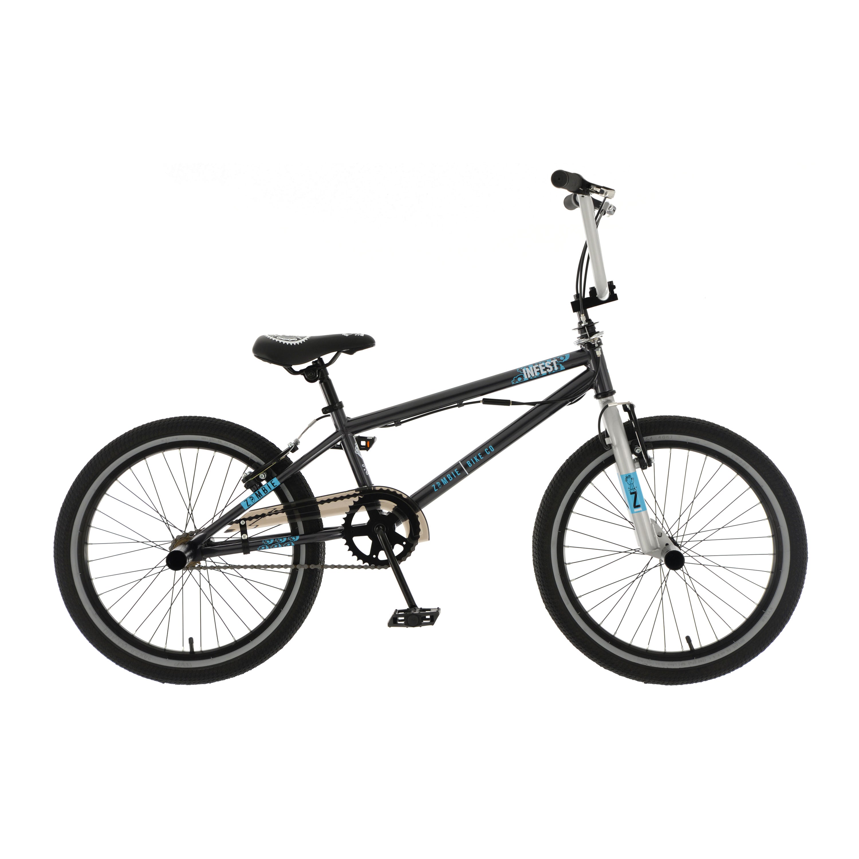 Zombie Infest 20-inch BMX Bike - Black/Blue/Silver