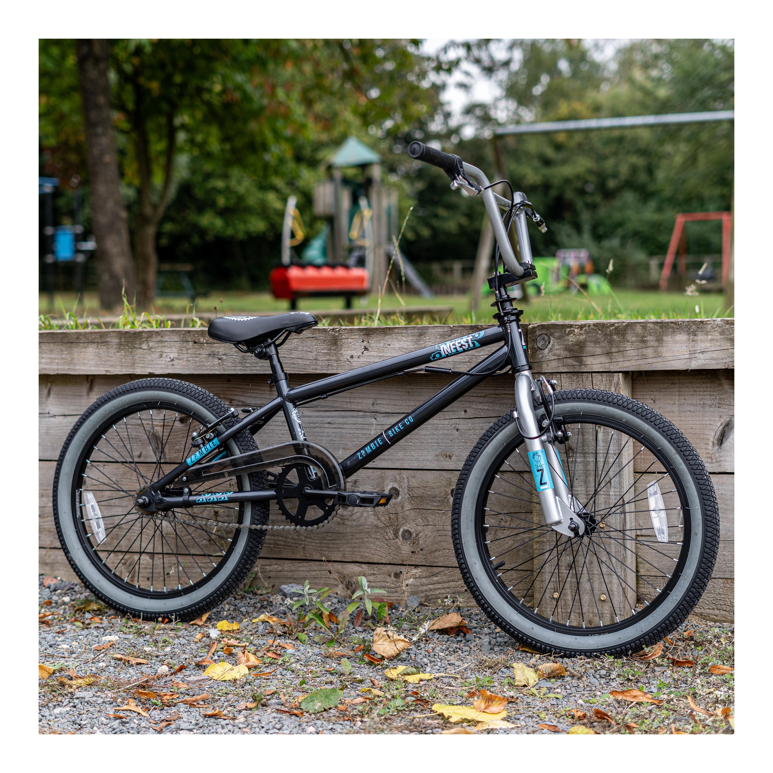 Zombie Infest 20-inch BMX Bike - Black/Blue/Silver