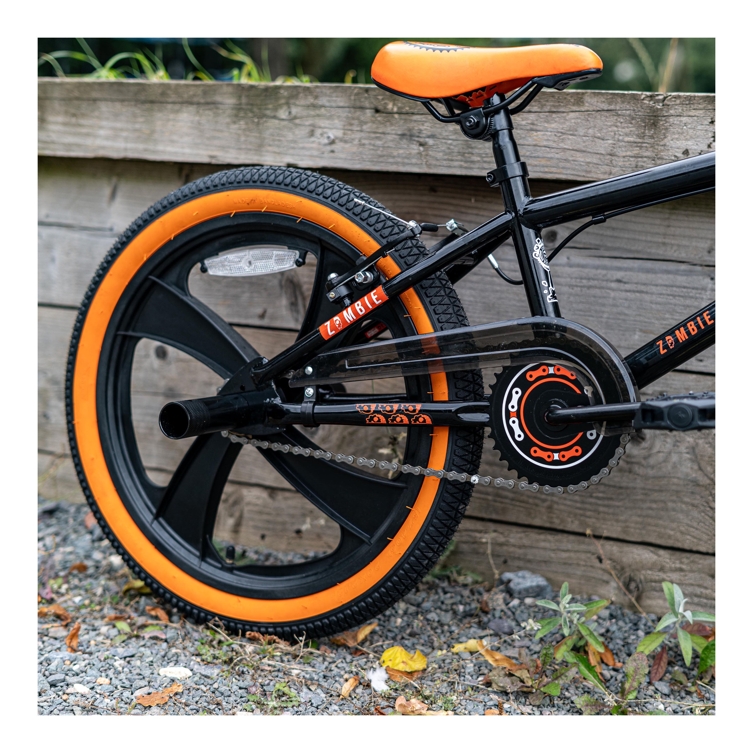 Zombie Slackjaw 20-inch BMX Bike - Black/Orange