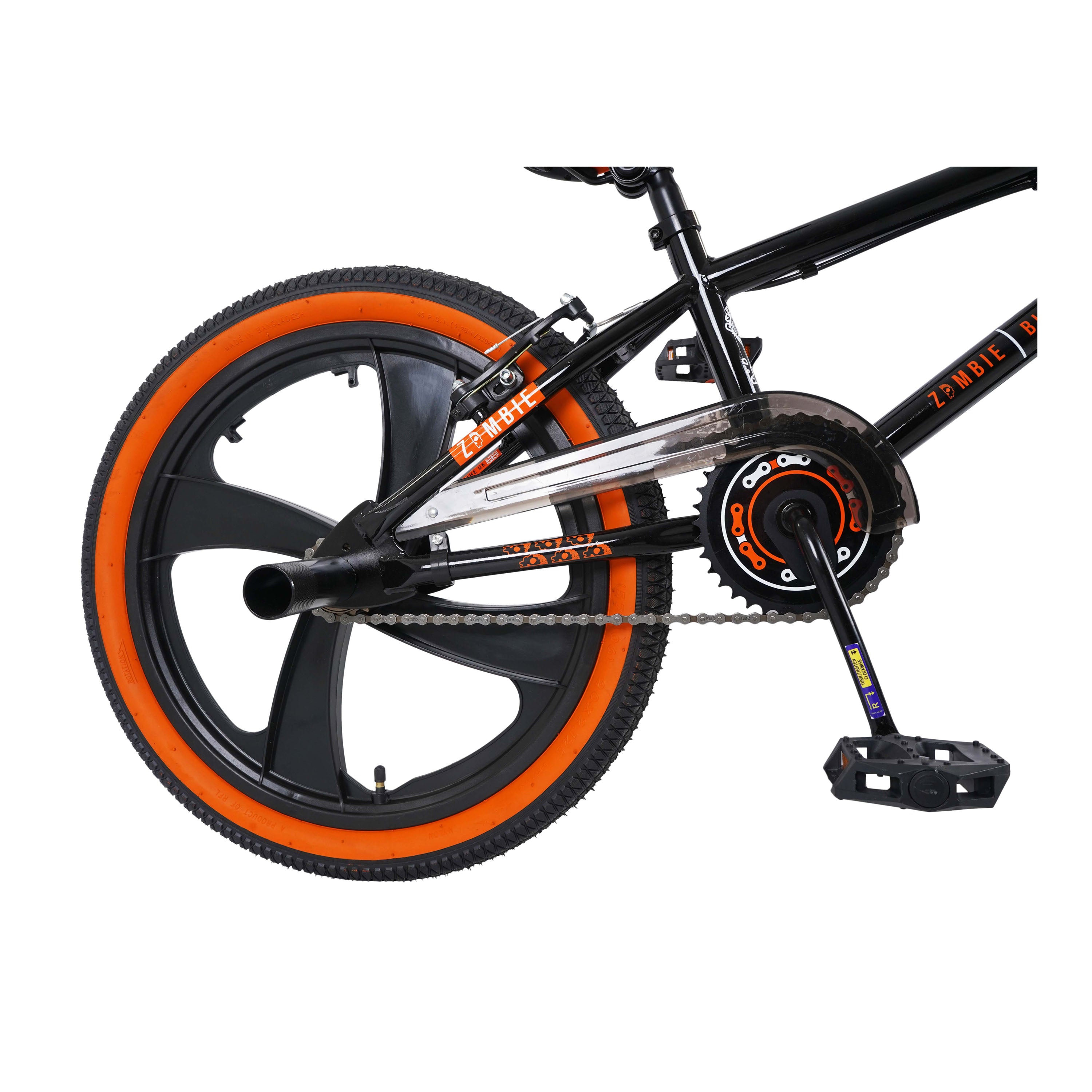 Zombie Slackjaw 20-inch BMX Bike - Black/Orange