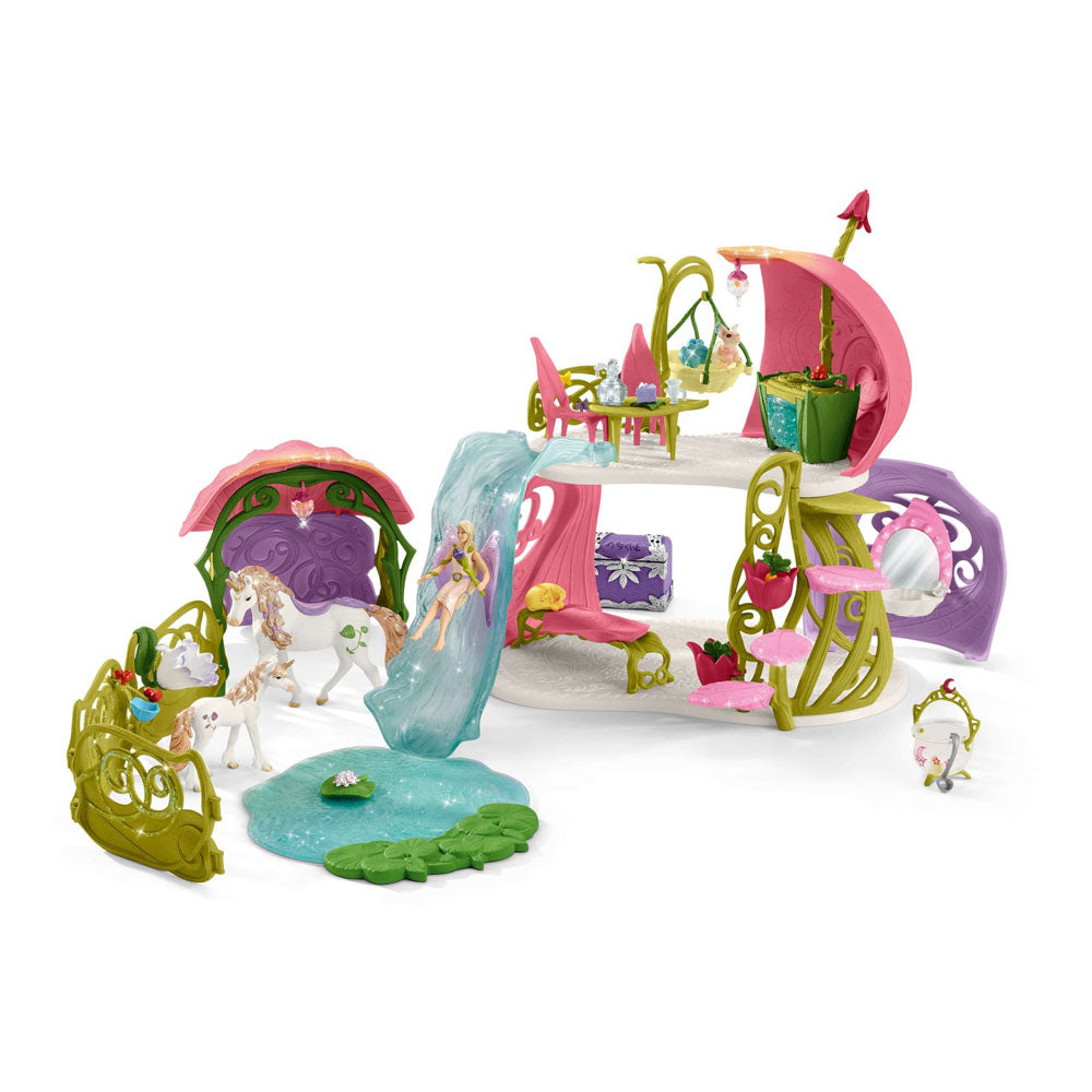 Schleich Bayala Glittering Flower House with Unicorns, Lake and Stable