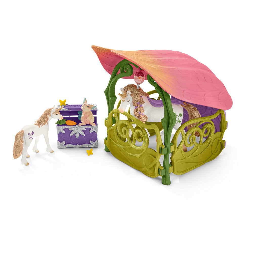 Schleich Bayala Glittering Flower House with Unicorns, Lake and Stable