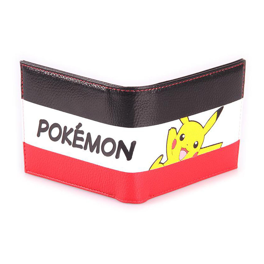 Pokemon Pikachu Striped Tri-colour All-Over Print Bi-fold Wallet