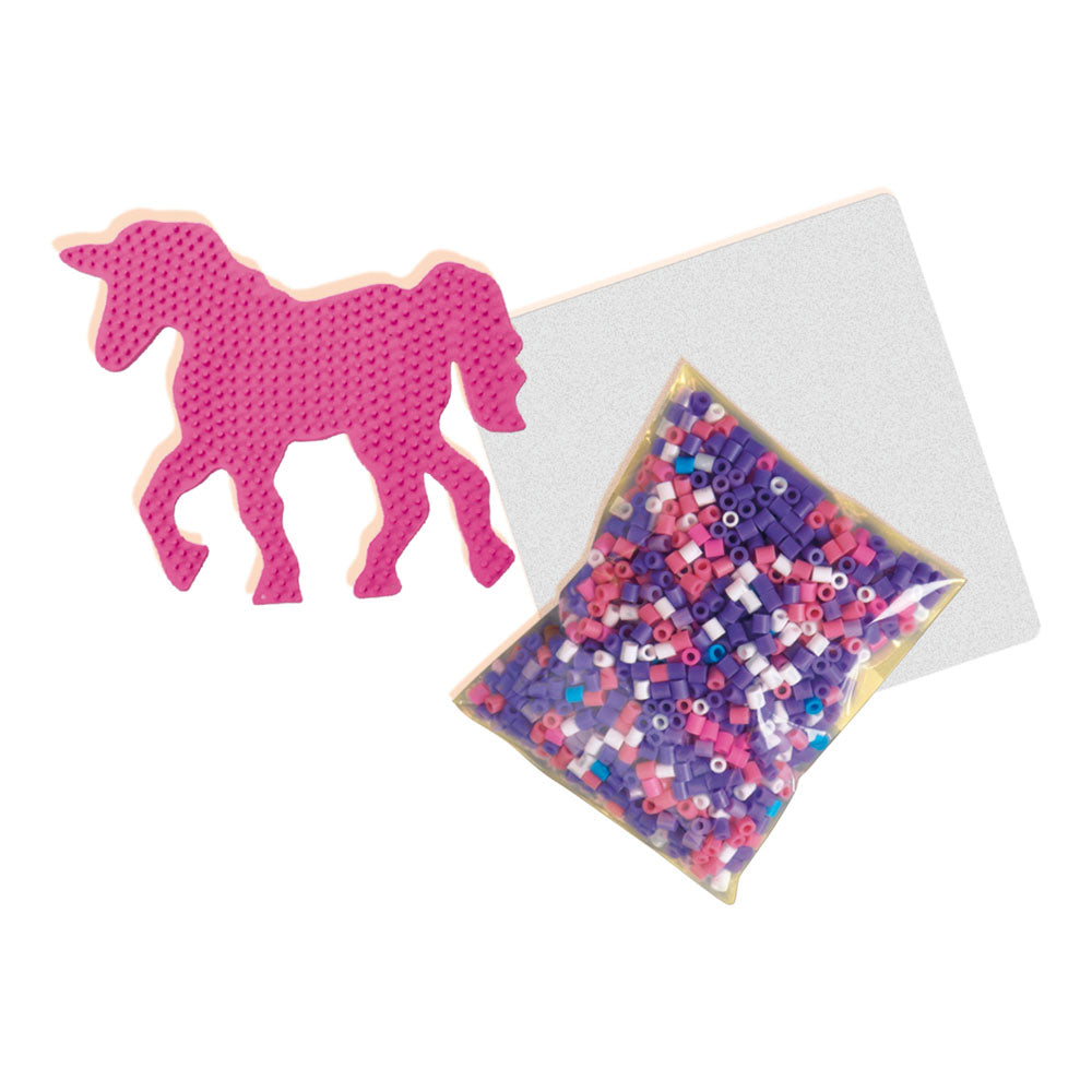 SES Creative Beedz Unicorn Fantasy Horses Glow-in-the-Dark Iron-on Beads Mosaic Set