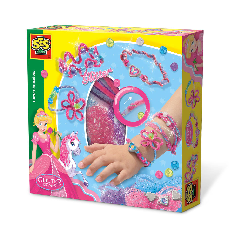 SES Creative Glitter Dreams Princess Glitter Bracelets Set