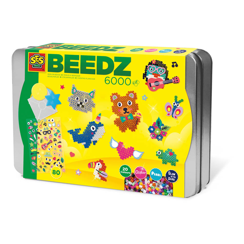 SES Creative Beedz Luxury Sorting Box Iron-on Beads Mosaic Set, 6000 Iron-on Beads Mix