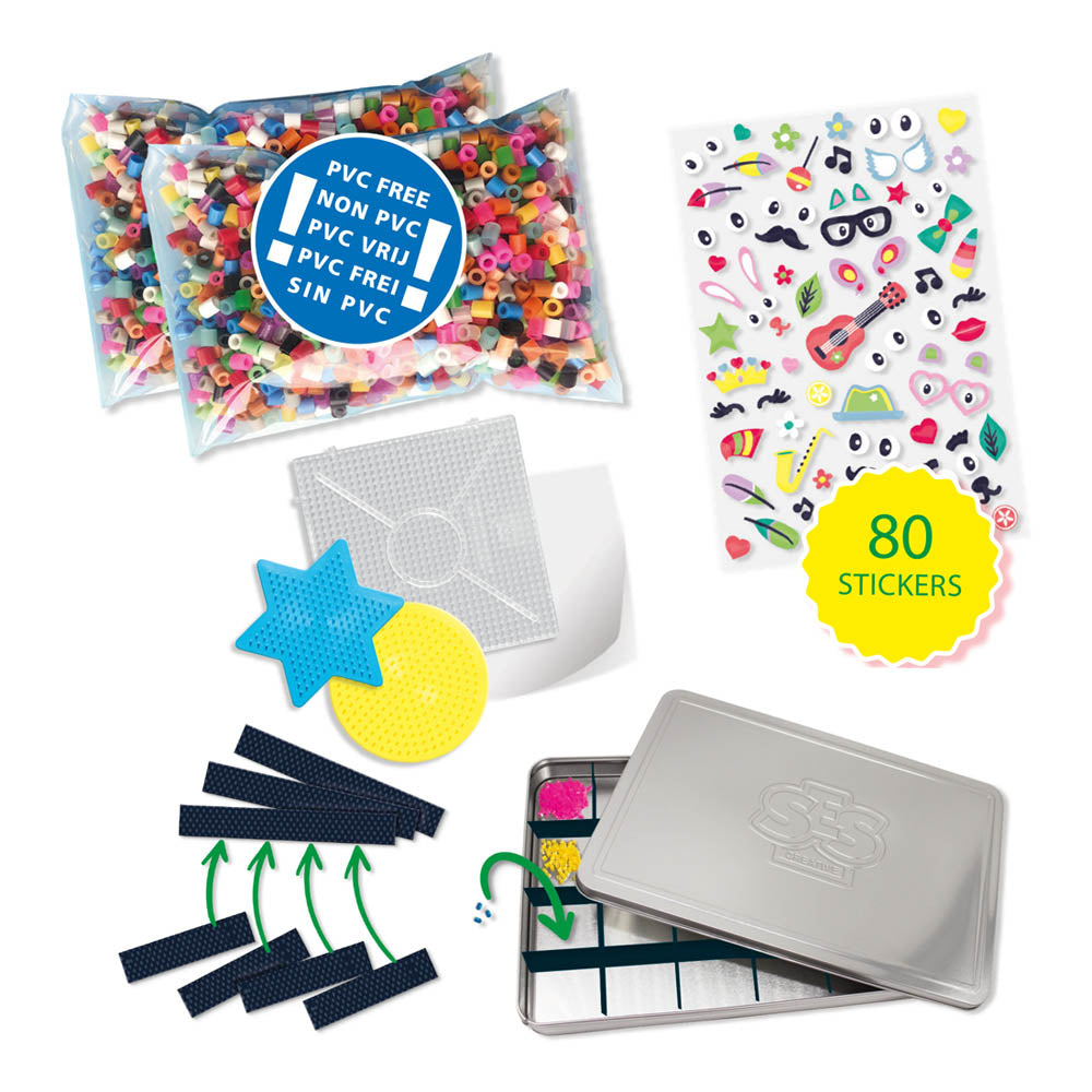 SES Creative Beedz Luxury Sorting Box Iron-on Beads Mosaic Set, 6000 Iron-on Beads Mix