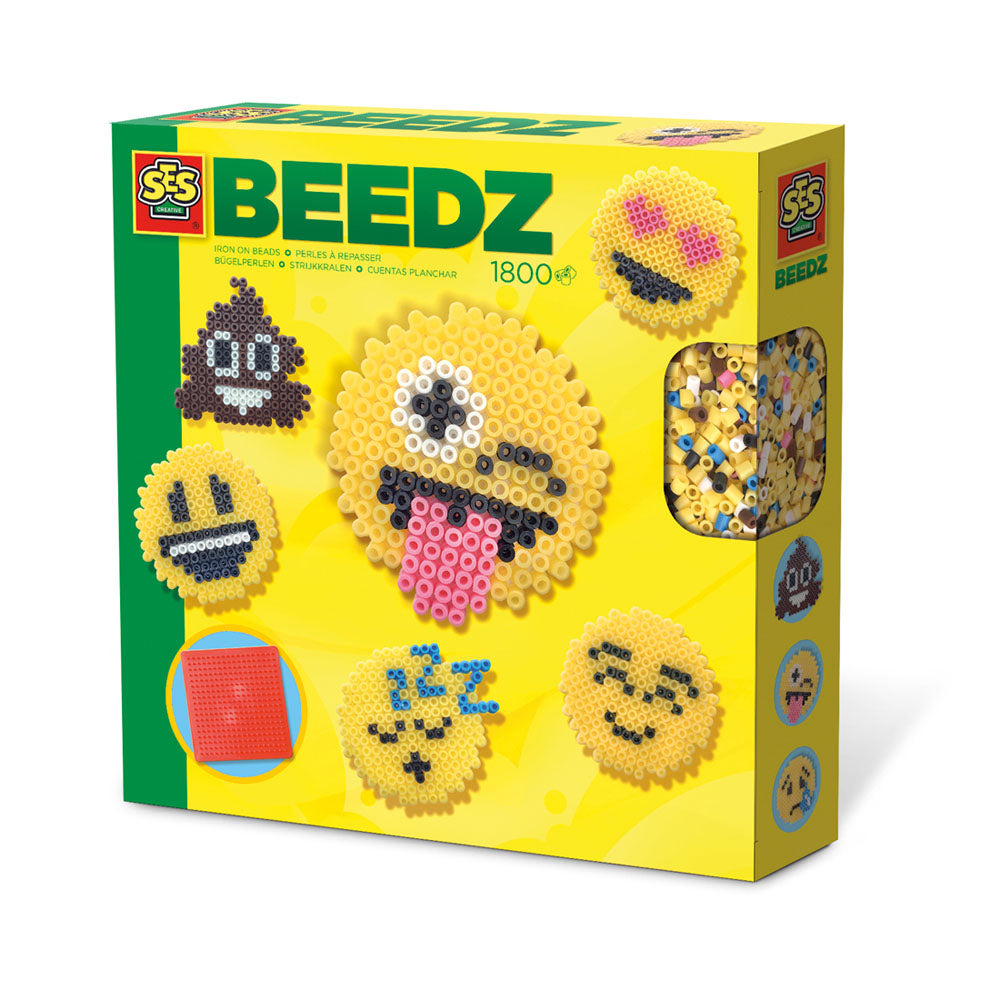 SES Creative Beedz Emoticons Iron-on Beads Mosaic Set, 1800 Iron-on Beads Mix