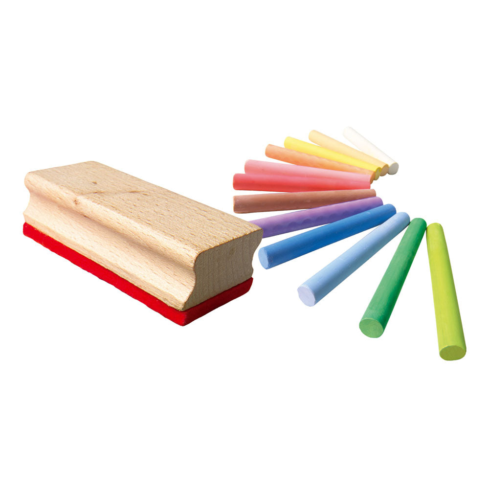 SES Creative Coloured Chalk with Wiper Set, 12 Colours