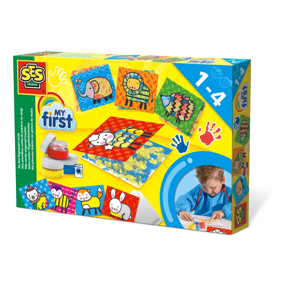 SES Creative My First Fingerpaint Cards Set, 3 Paint Pots