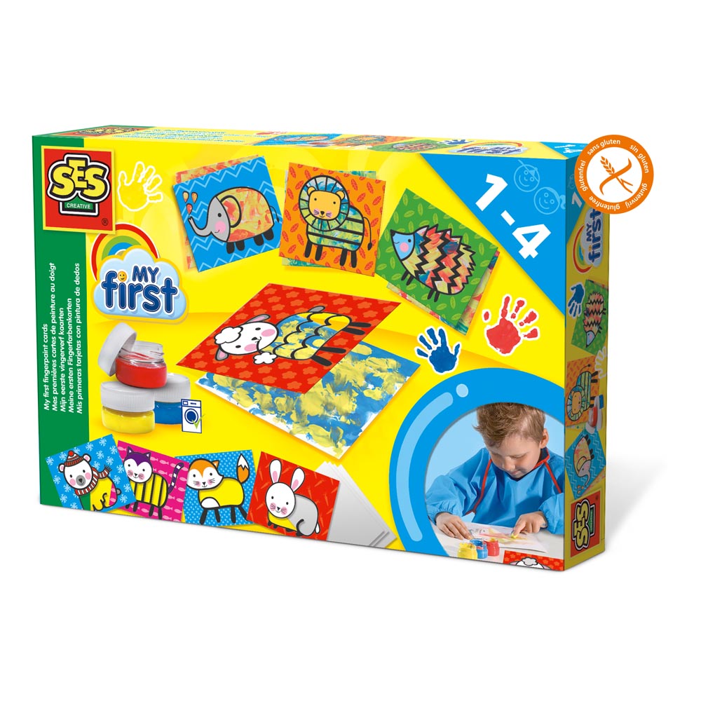 SES Creative My First Fingerpaint Cards Set, 3 Paint Pots