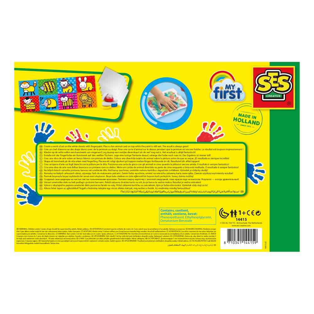 SES Creative My First Fingerpaint Cards Set, 3 Paint Pots