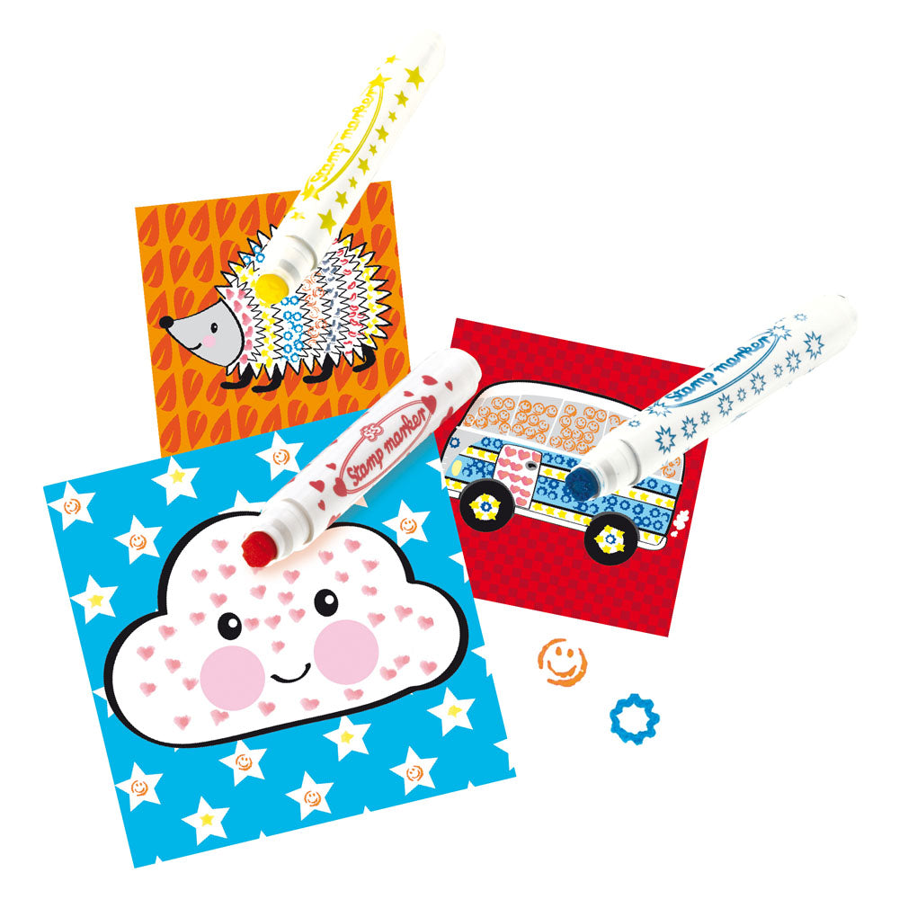 SES Creative Stamping with Markers Kit, 6 Markers
